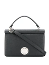 Giambattista Valli Pebbled Leather Foldover Top Tote In Black