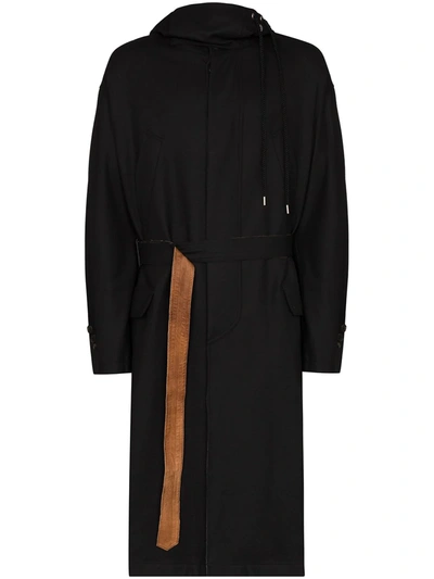 Bed J.w. Ford Hooded Open-side Raincoat In Black