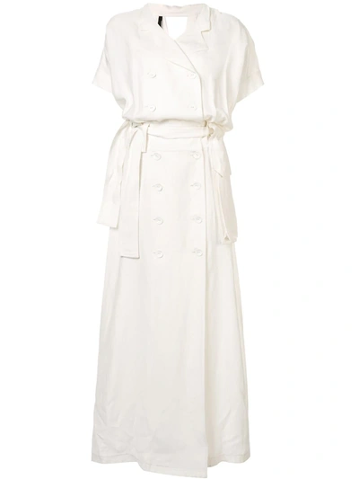 Taylor Deduction Shirt Maxi Dress In White