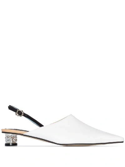 Yuul Yie Corn 30mm Slingback Mules In White