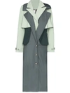 Marta Jakubowski Daisy Layered Trench Coat In Green