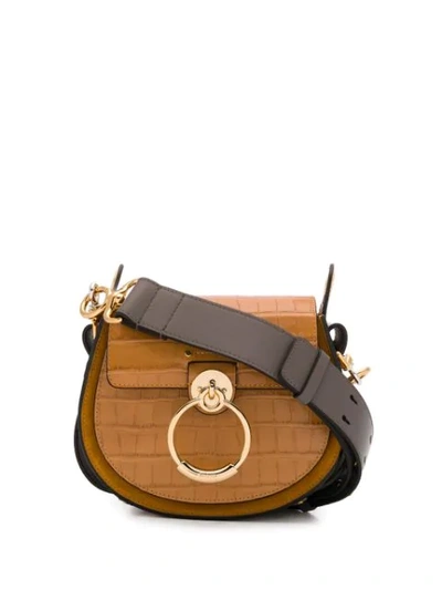 Chloé Tess Small Shoulder Bag In Brown