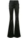 Tom Ford Satin Effect Flared Trousers In Black