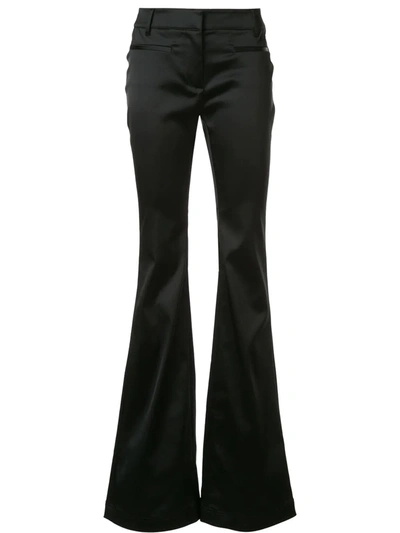 Tom Ford Satin Effect Flared Trousers In Black