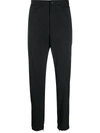 Theory Baxter Straight-leg Stretch-wool Trousers In Black