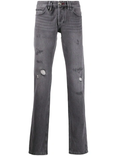 Philipp Plein Straight Cut Original Jeans In Grey