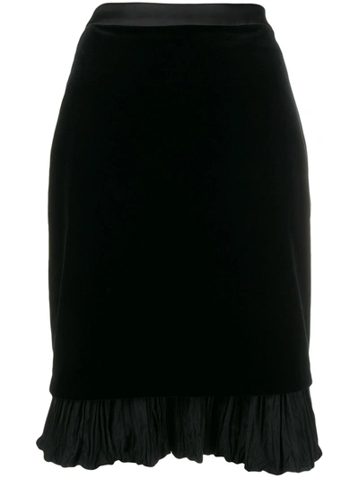 Karl Lagerfeld Karl X Carine Velvet Skirt In Black