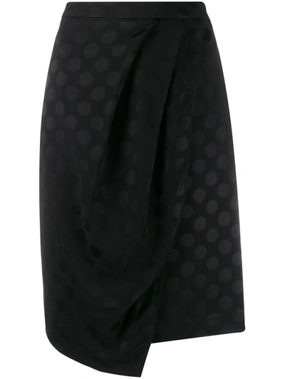 Karl Lagerfeld Karl X Carine Satin Dot Skirt In Black