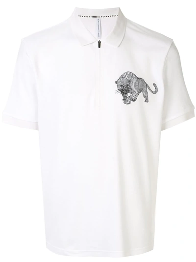 Blackbarrett Graphic Print Polo Shirt In White