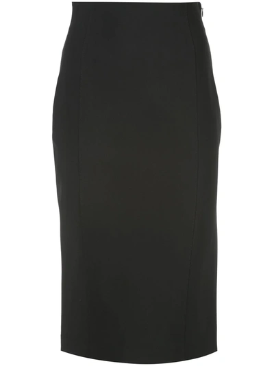 Adam Lippes High Waist Fitted Skirt In Black