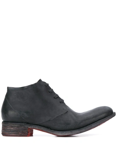 A Diciannoveventitre Leather Lace-up Boots In Black