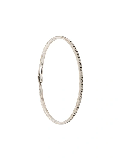Werkstatt:münchen Embossed Pattern Hook Bracelet In Silver