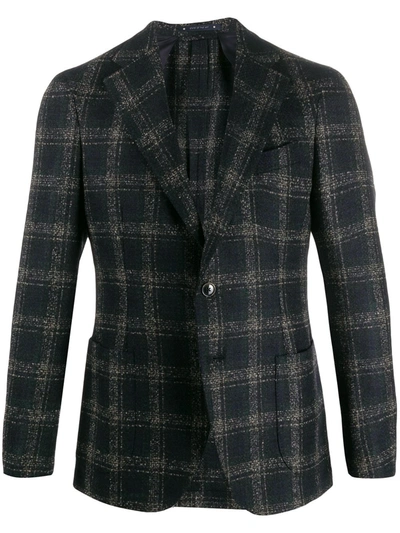 Al Duca D'aosta Check Pattern Blazer In Blue