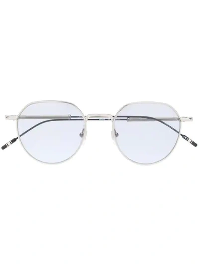 Montblanc Oval Frame Sunglasses In Silver