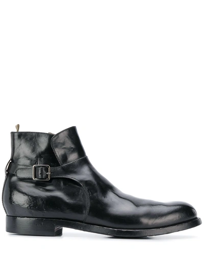 Officine Creative Buckled Ankle Boots In Black