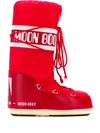 Moon Boot Logo Print Snow Boots In Red