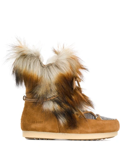 Moon Boot Far Side Faux Fur Boots In Brown