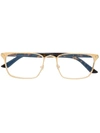 Cartier C Decor Rectangular Frame Glasses In Gold