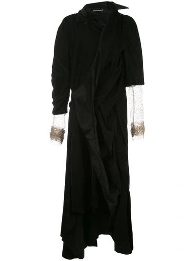Aganovich Asymmetric Velvet Jacket Dress In Black