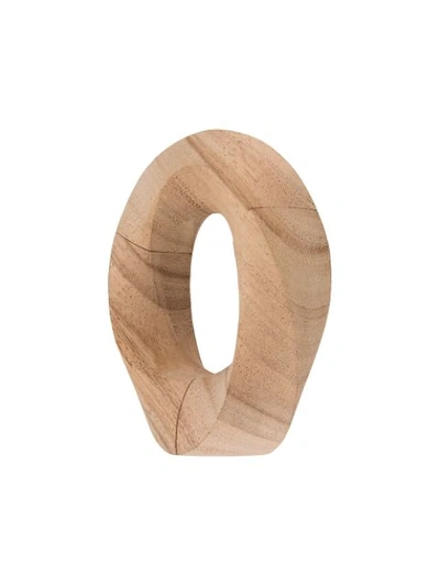 Monies Oversized Sculpted Bangle In Neutrals