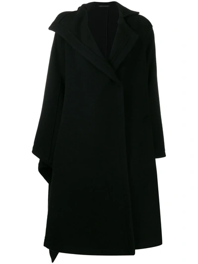 Yohji Yamamoto Oversized Wrap Coat In Black