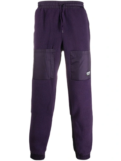 Adidas Originals Logo Shearling Tracksuit Trousers In Purple