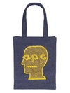 Apc P.c.a.c. X Brain Dead Denim Tote In Indaco/jaune