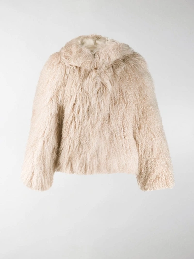 Alaïa Fluffy Oversized Jacket In Pink