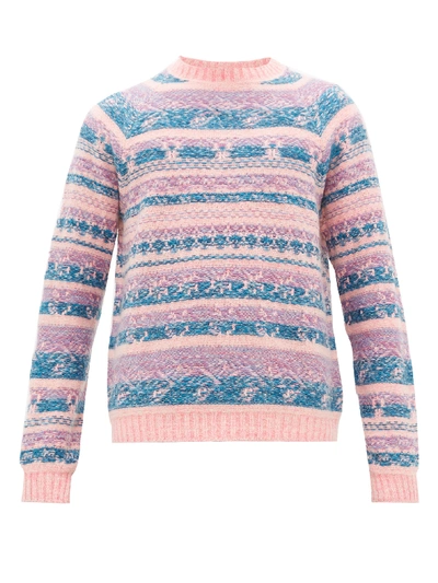 Acne Studios Opening Ceremony Karlos Multi Knit Sweater In Bright Pink