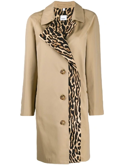 Burberry Leopard Detail Raincoat In Nude