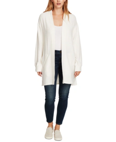 Vince Camuto Cinch Back Cable Knit Cardigan In Pearl Ivory