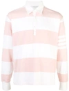 Thom Browne Striped Cotton Rugby Shirt In 690lpnk