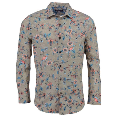 Lords Of Harlech Nigel In Bird Floral Canvas Tan