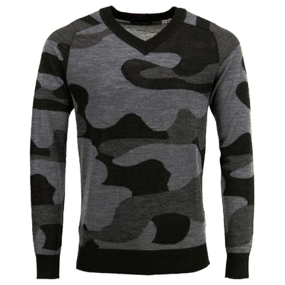 Lords Of Harlech Vincent V-neck Jumper In Woolcamo Charcoal