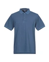 Sun 68 Polo Shirts In Slate Blue
