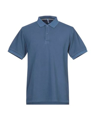 Sun 68 Polo Shirts In Slate Blue