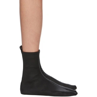Jil Sander Black Nappa Stretch Sock Boots In 999 Black