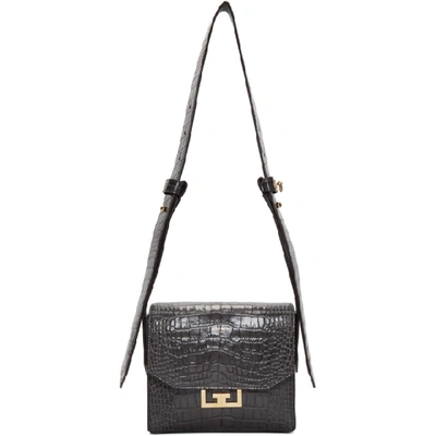 Givenchy Grey Small Croc Eden Bag In 098 Storm