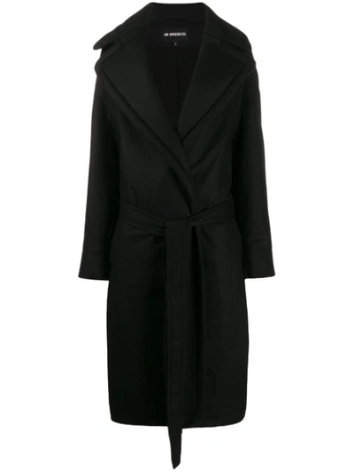 Ann Demeulemeester Wide Lapel Coat In Black