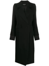 Ann Demeulemeester Concealed Fastening Double-breasted Coat In Black