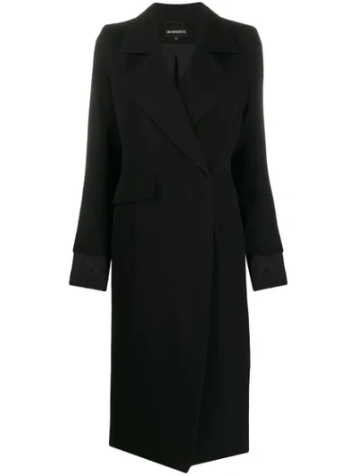 Ann Demeulemeester Concealed Fastening Double-breasted Coat In Black