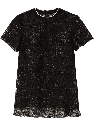 Proenza Schouler Floral Lace T-shirt In Black