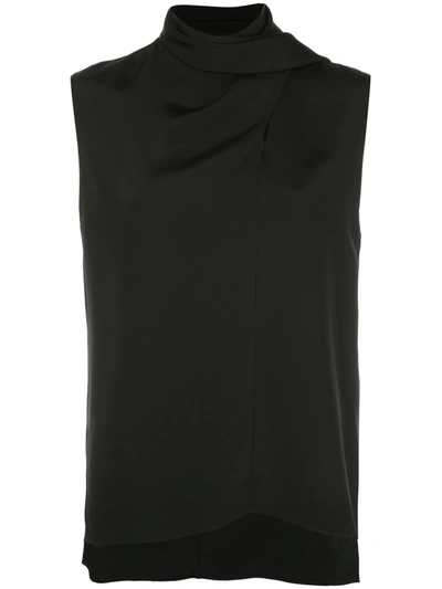 Adam Lippes Scarf Wrapped Blouse In Black