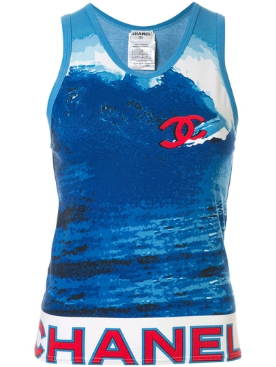 Pre-owned Chanel 2002 Surf Line Vest Top In Blue