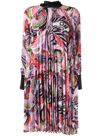 Romance Was Born Paisley Print Pleated Dress In Purple