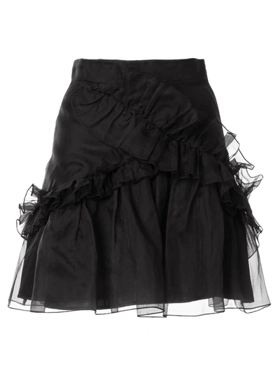 Macgraw Souffle Ruffle Skirt In Black