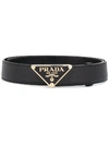 Prada Logo-plaque Buckled Belt In 黑色