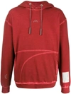A-cold-wall* Logo Patch Sleeve Hoodie In Red