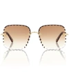 Chloé Rosie Square-frame Gold-tone And Tortoiseshell Acetate Sunglasses In Brown