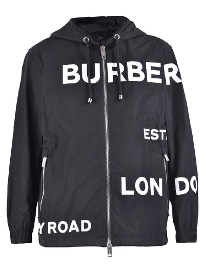 Burberry Horseferry Print Hooded Jacket In Black